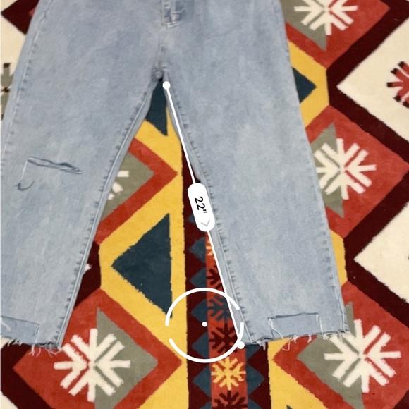 Women's Relaxed Ripped Distressed Faded Denim Jeans - Picture 11 of 12